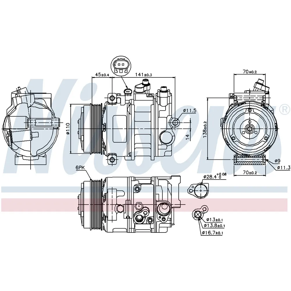 Компрессор кондиционера NISSENS 89039