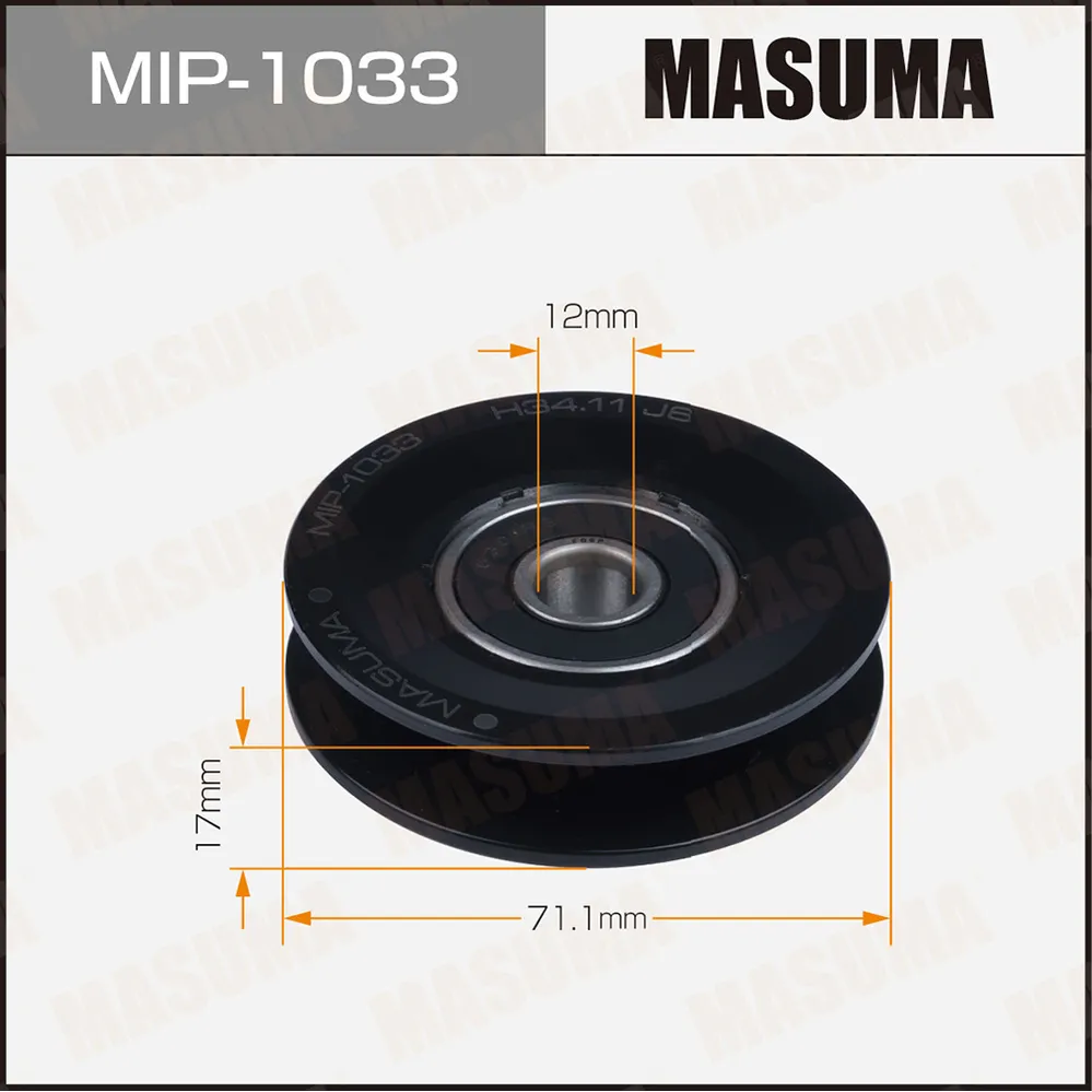 Ролик натяжителя ремня привода навесного оборудования MASUMA MIP-1033