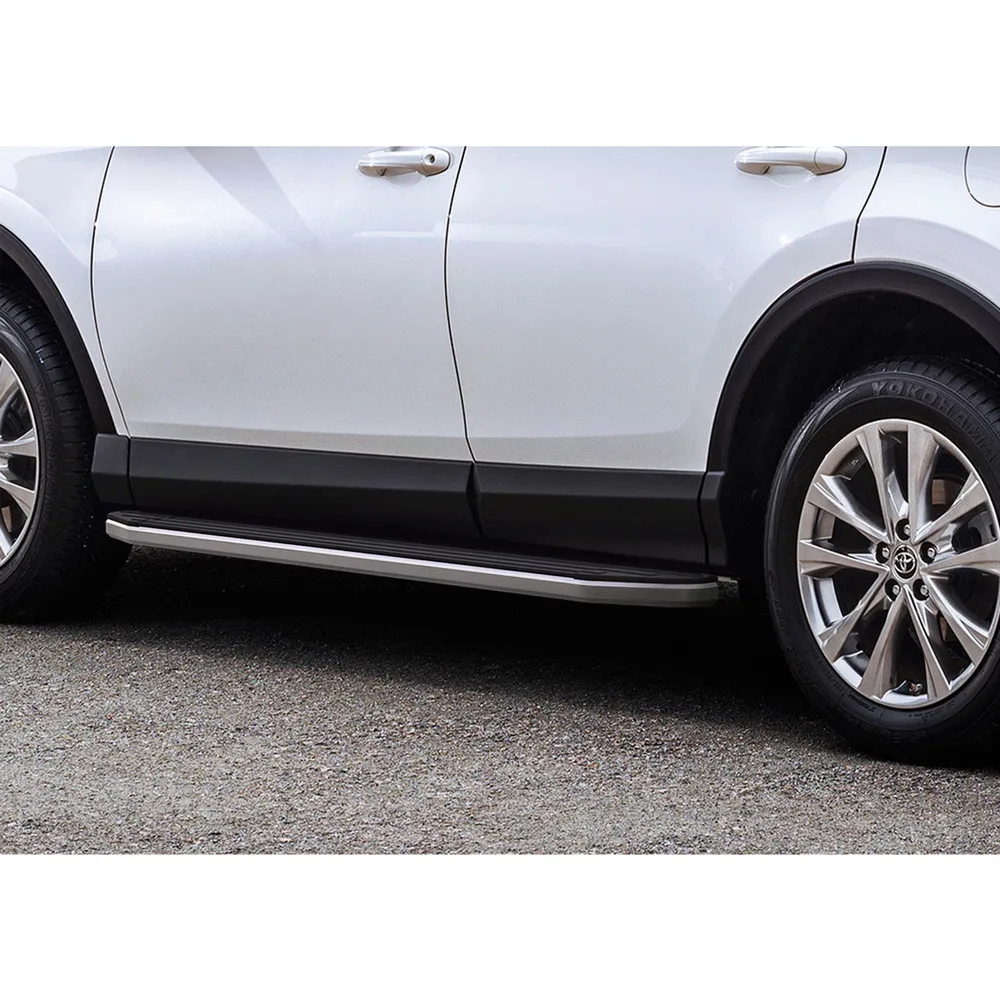 Порог алюминиевый Premium Toyota Rav4 IV (CA40) 2013-2015 Черный, серебристый Rival A173ALP.5705.3
