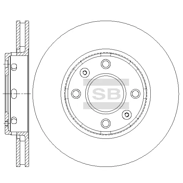 Диск тормозной, передний SANGSIN BRAKE SD6102