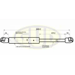 АМОРТИЗАТОР КАПОТА OPL VECTRA B 10/95-04/02 850N L249/67MM G.U.D GGS010179