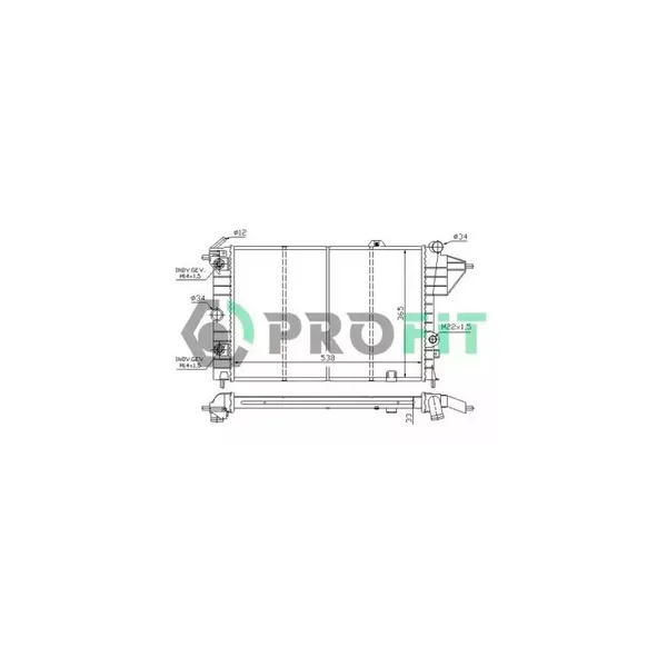 РАДИАТОР OPEL VECTRA A 88-95 (МКПП) (-A/C) 1