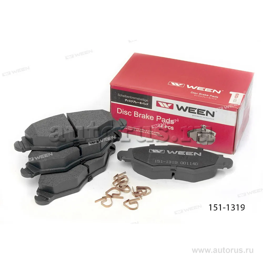 Тормозные колодки дисковые передние PEUGEOT 206, 306 WEEN 151-1319