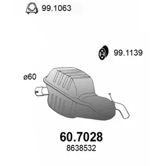 Глушитель задняя часть ASSO 607028