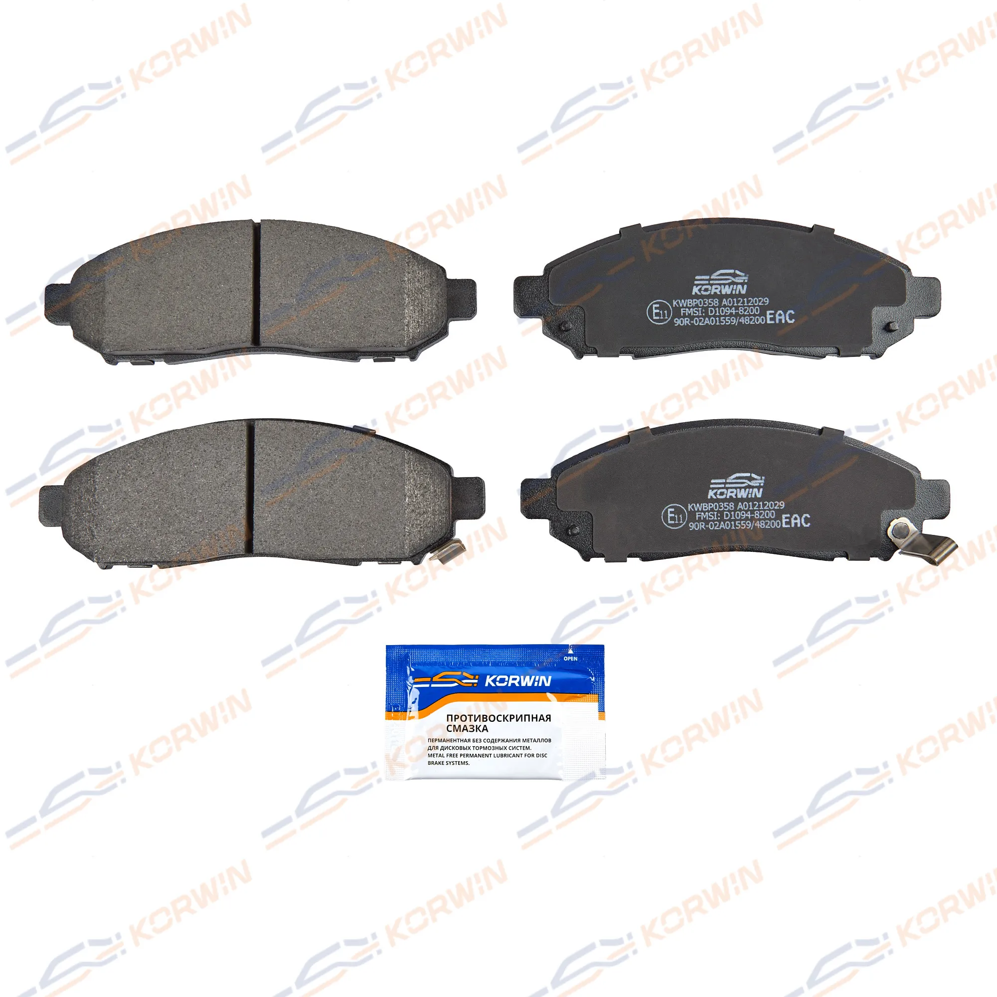 Колодки тормозные перед. Nissan Leaf 10-/Pathfinder (R51) 05-14/Murano 03-08 KORWIN KWBP0358