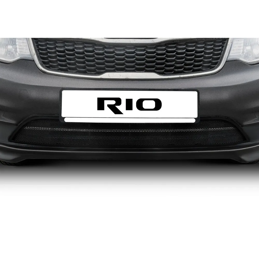Защитная решетка радиатора Rival для Kia Rio седан 2015-2017, алюминий, RR.2801.1