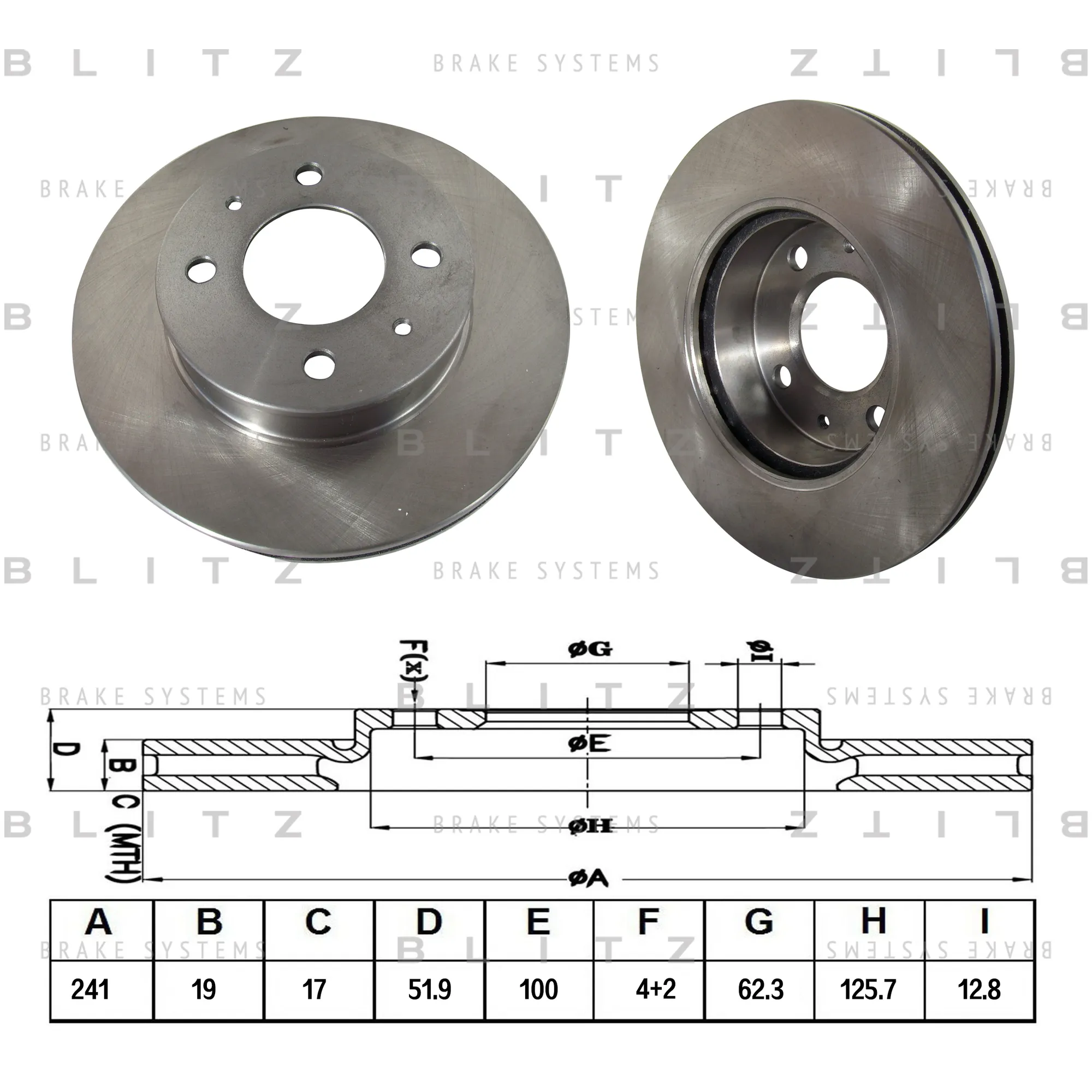 Диск тормозной передний вентилируемый HYUNDAI ACCENT 00-> BLITZ BS0256