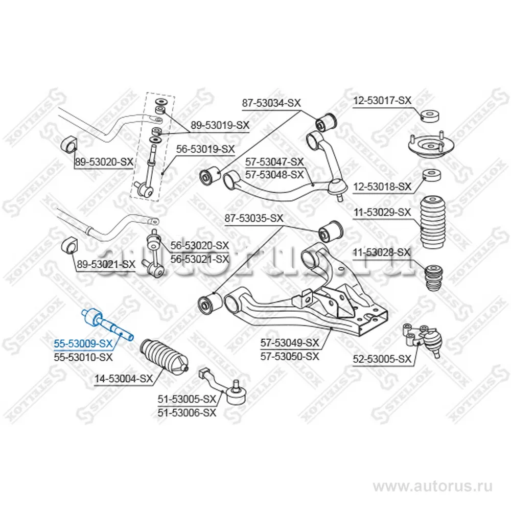 Тяга рулевая правая KIA Sorento 02> STELLOX 55-53009-SX