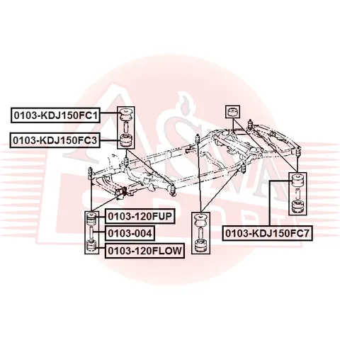 Подушка рамы ASVA 0103KDJ150FC7