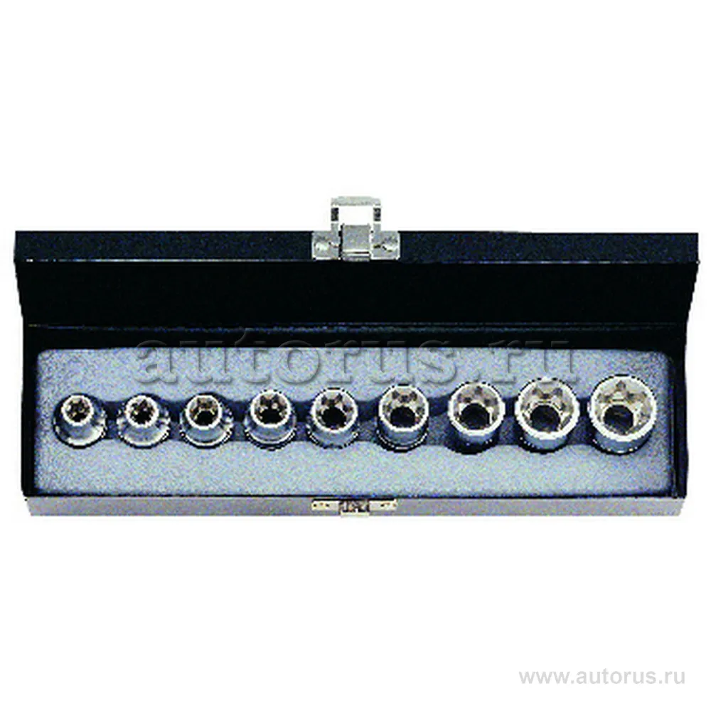 Набор головок TORX E10-E24 1/2DR коротких 9пр FORCE 4093