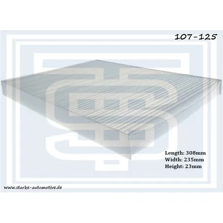 Фильтр салона CHRYSLER VOYAGER IV / DODGE CARAVAN --12.2009 STARKE 107-125