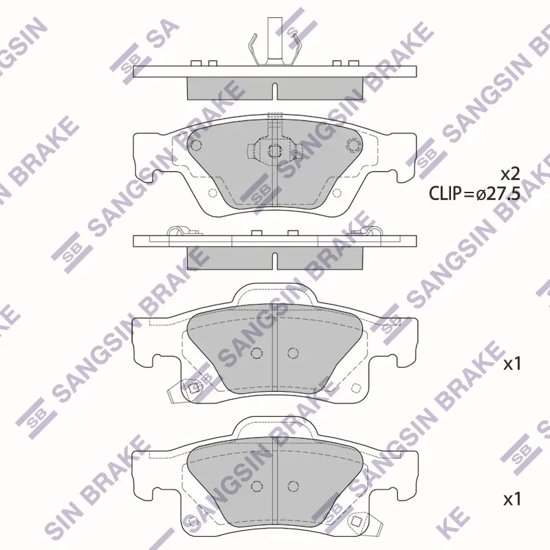 Колодки дисковые задние Jeep Grand Cherokee IV WK/WK2 10, Dodge Durango 11 SANGSIN BRAKE sp1946