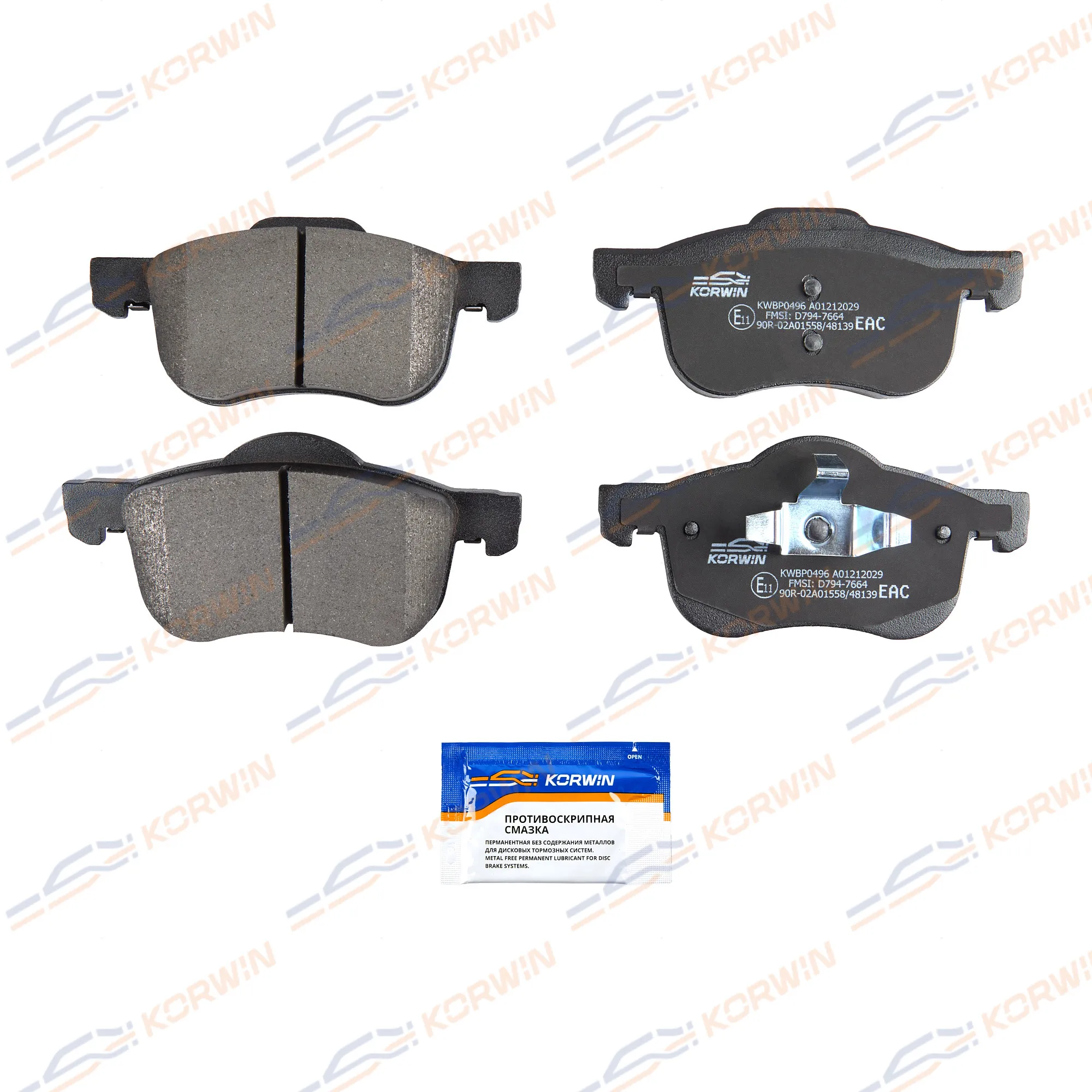 Колодки тормозные перед. Volvo S60 I (00-10)/S80 I-II (98-16)/XC90 I (02-14) KORWIN KWBP0496