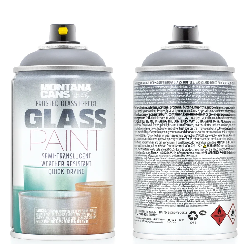 Краска GLASS PAINT черная MONTANA CANS GP9000