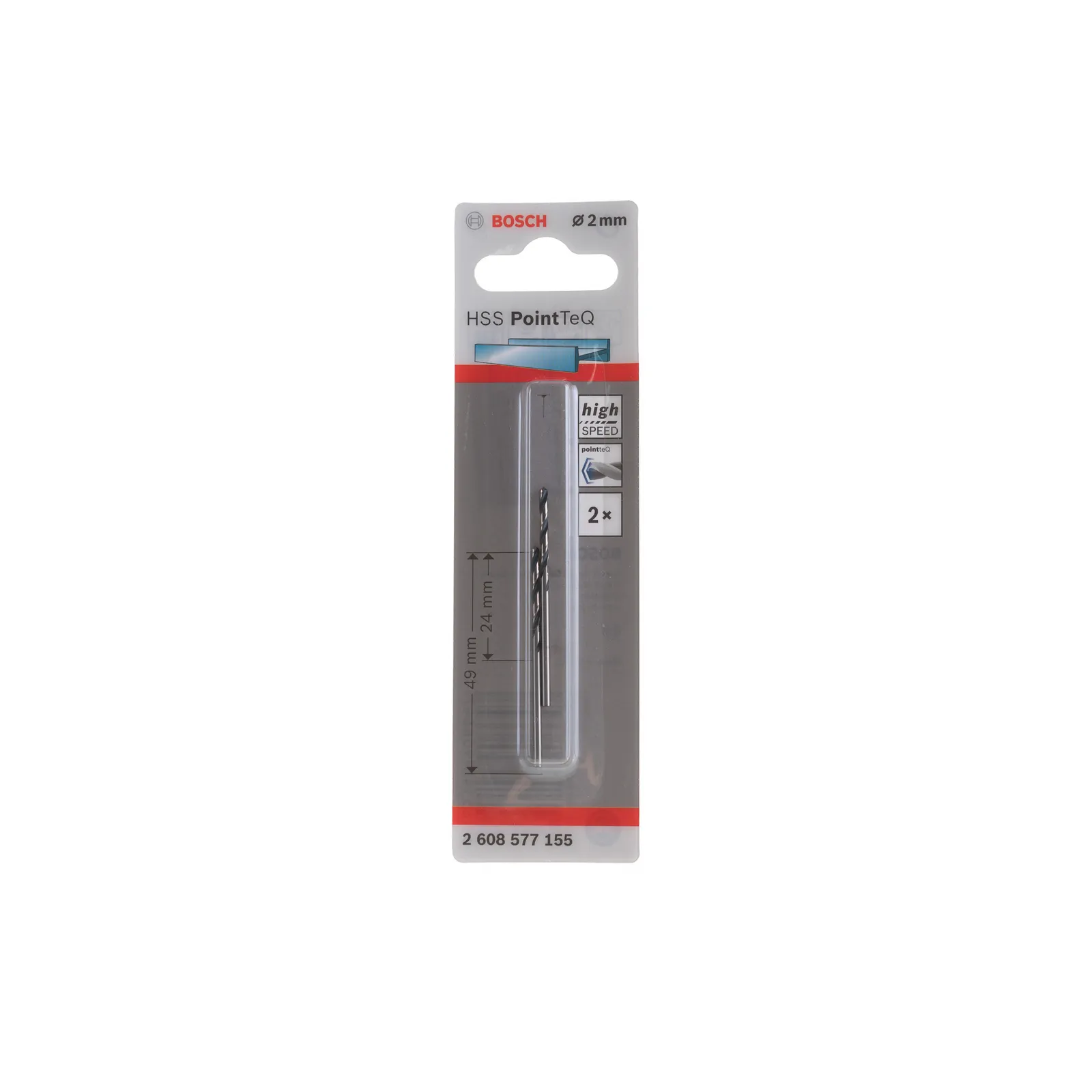 Сверла 2 HSS PointTeQ 2 мм BOSCH 2608577155