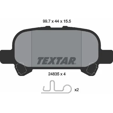 Колодки тормозные задние TOYOTA TEXTAR 2483501