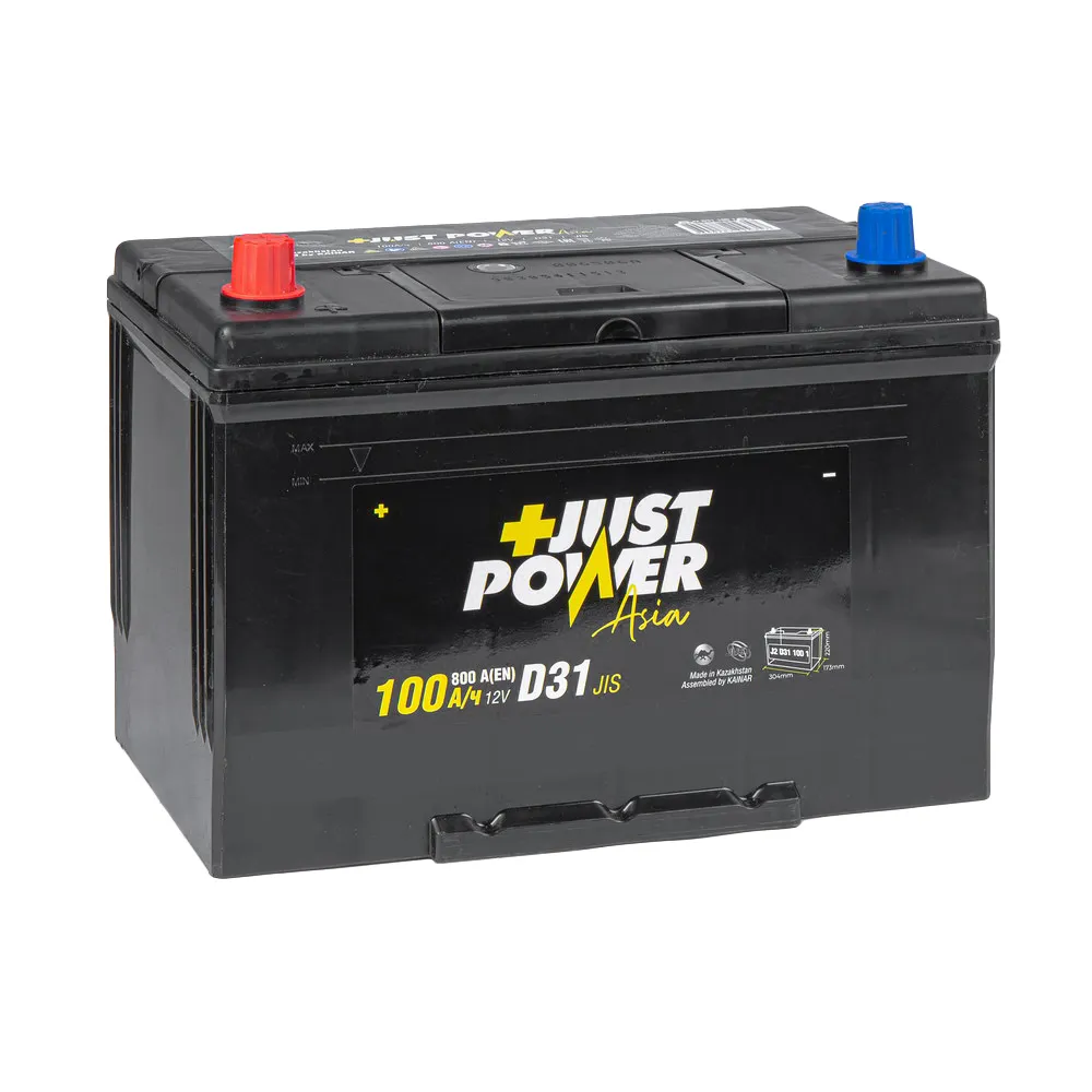 Аккумулятор JUST POWER+ ASIA 100 А/ч прямой L+ 304x173x220 D31 EN 800 А