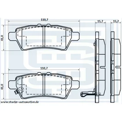 Колодки тормозные NISSAN PATHFINDER (R51) задние STARKE 179-887