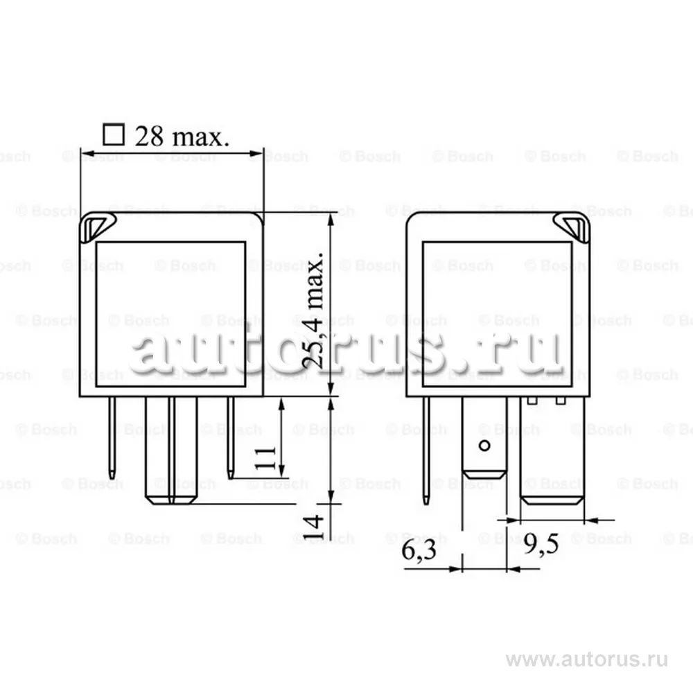 Реле 70А 12В UNIVERSAL 70А/12В BOSCH 0 986 332 001