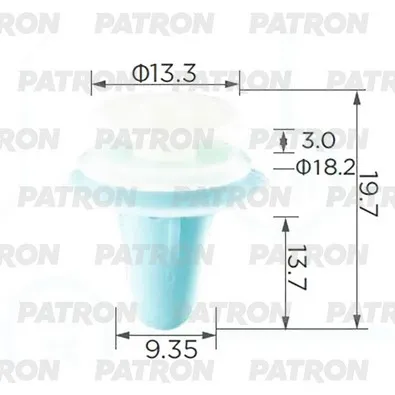 Клипса пластмассовая Toyota, Lexus, GM, Nissan, Suzuki, Mitsubishi, Маз PATRON P37-3571