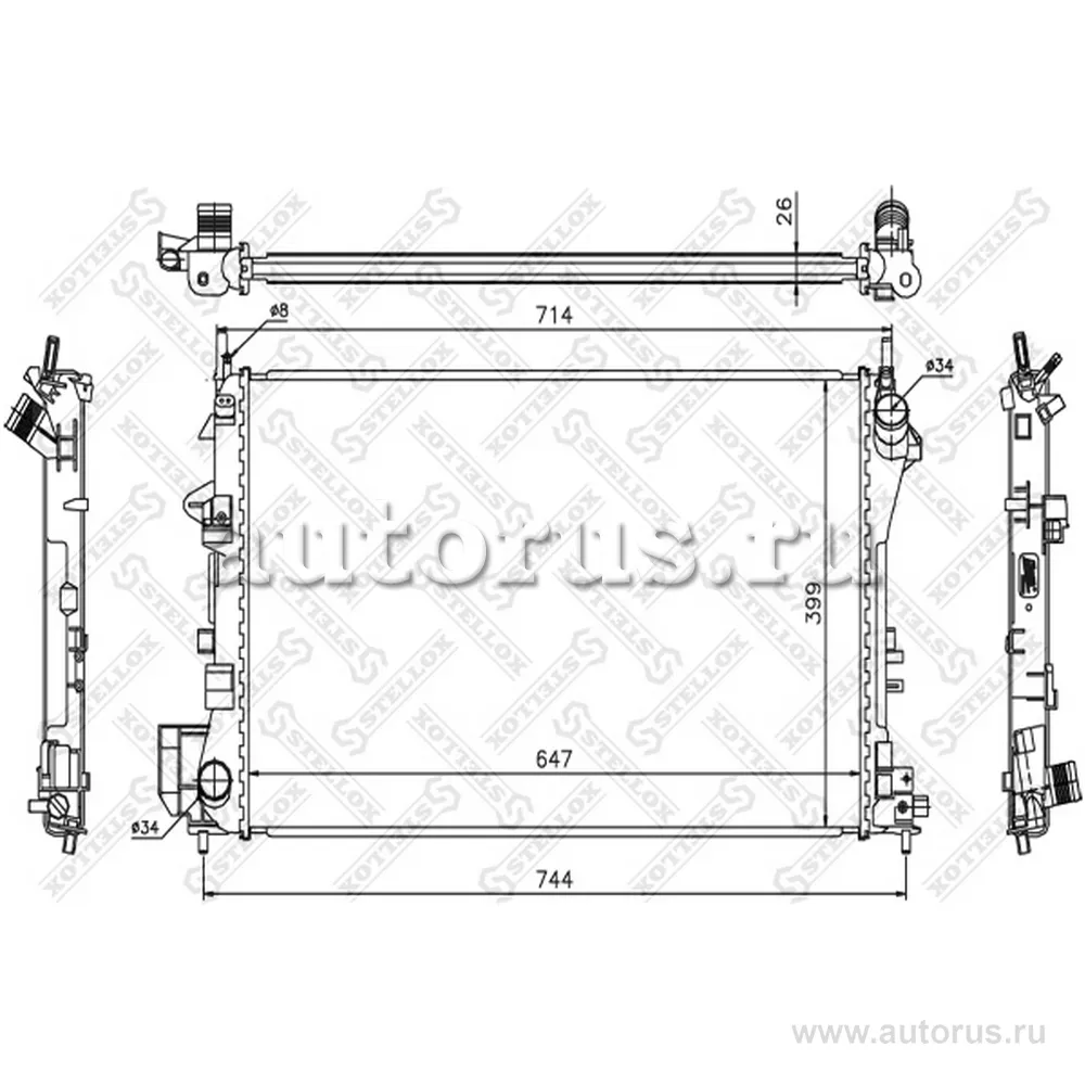 Радиатор системы охлаждения Opel Signum/Vectra, Saab 9-3 1.8/2.0 0 STELLOX 10-26002-SX