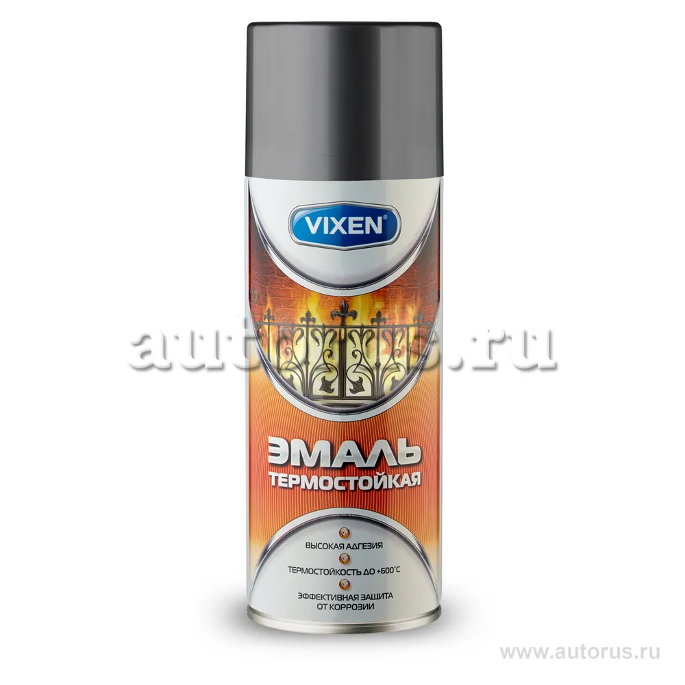 Эмаль термостойкая, графит, аэрозоль 520 мл VIXEN VX53003