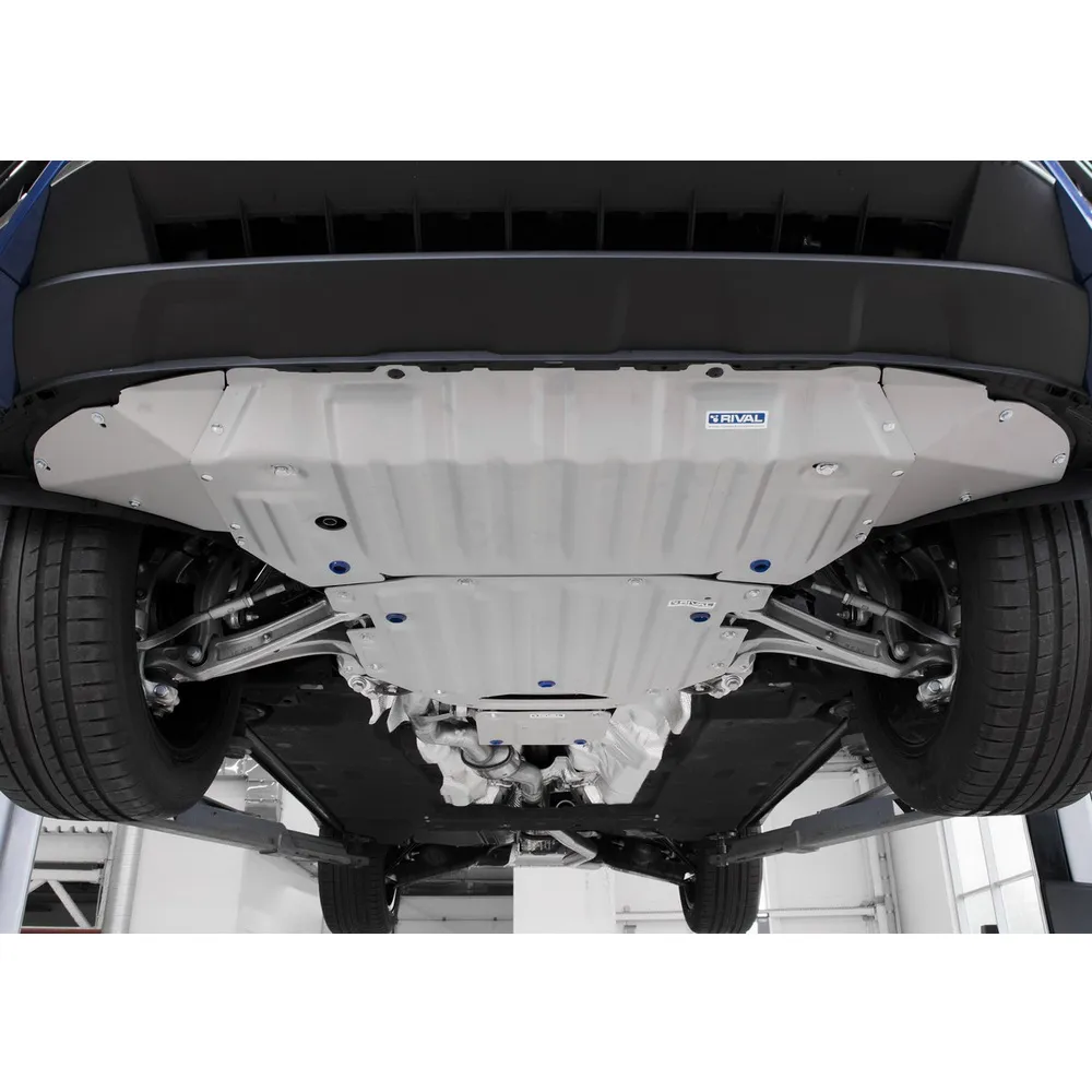 Комплект защит радиатор + картер + КПП + РК Алюминий Volkswagen Touareg 2018-, V - 3.0TDI (249л.с.) RIVAL K333.5863.1