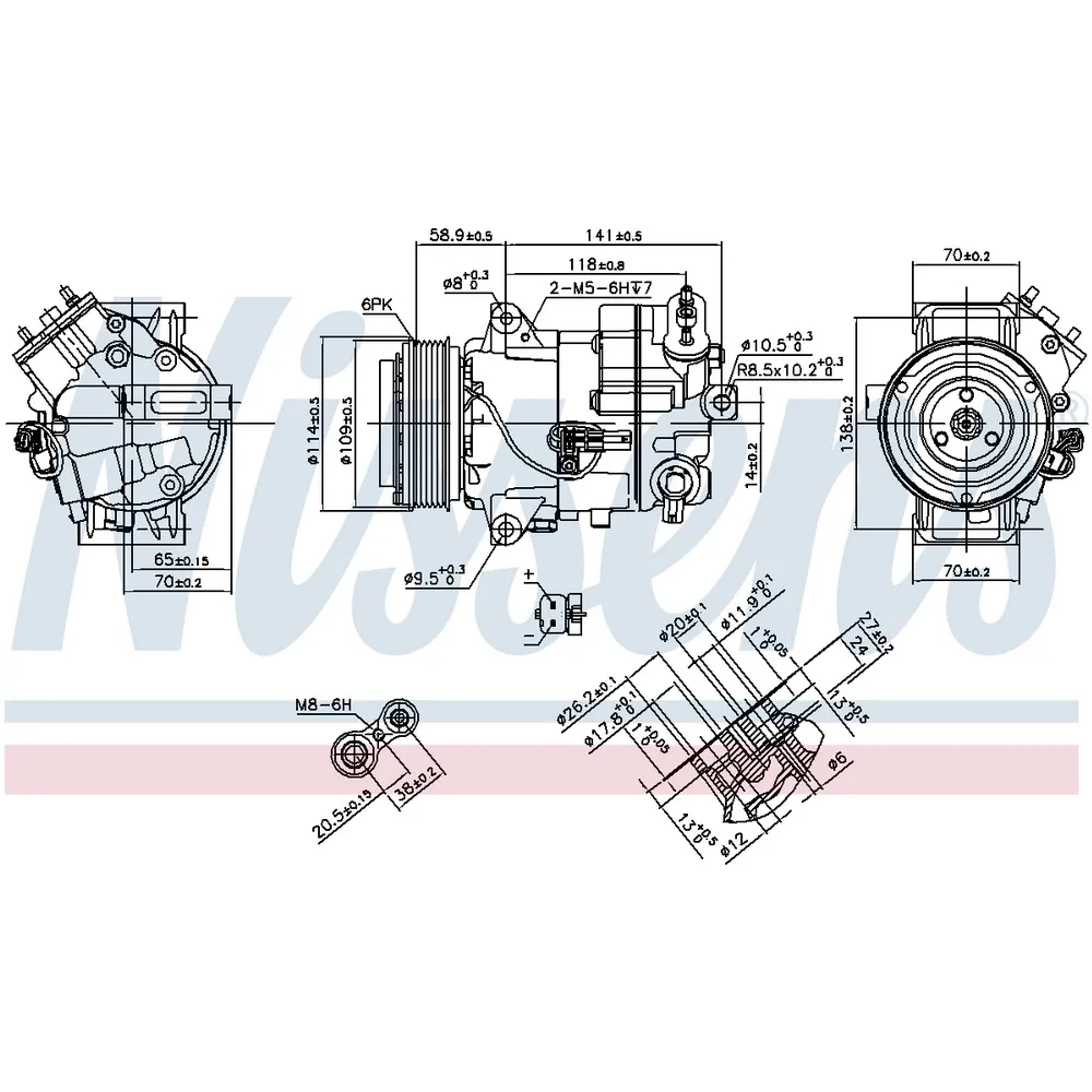 Компрессор кондиционера алюм NISSENS 890263