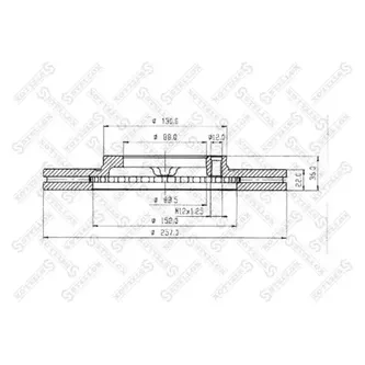 Диск тормозной передний OPEL FRONTERA 2.0-2.8TD STELLOX 60209929V_SX
