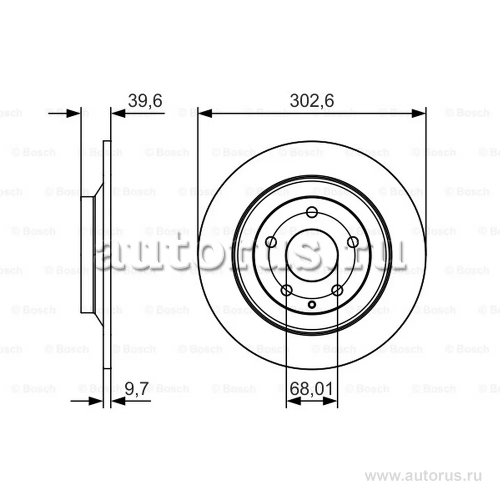 Диск тормозной задний CX-5 2011- BOSCH 0986479C28