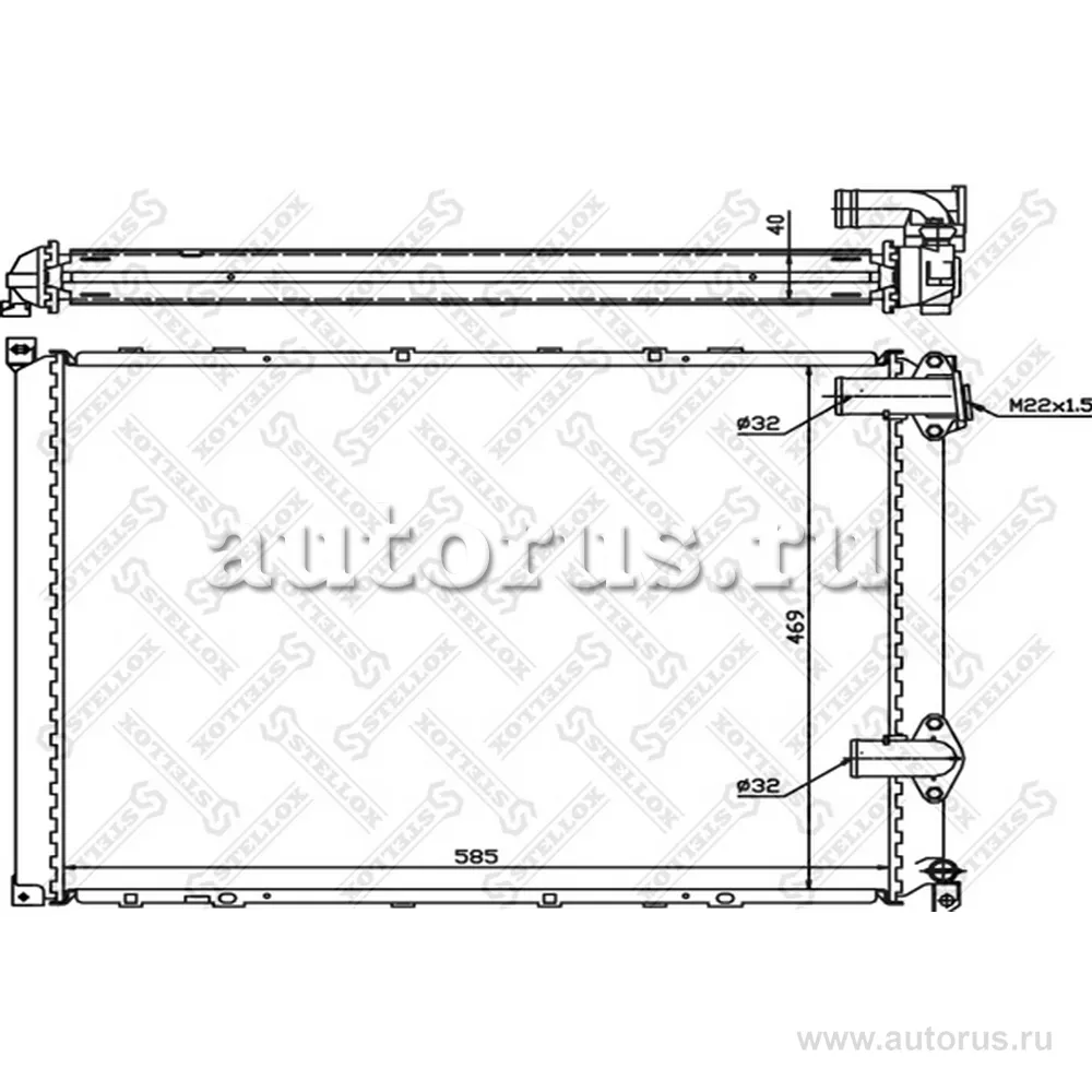 Радиатор Renault Safrane 2.5TD 92-96 STELLOX 1025280_SX