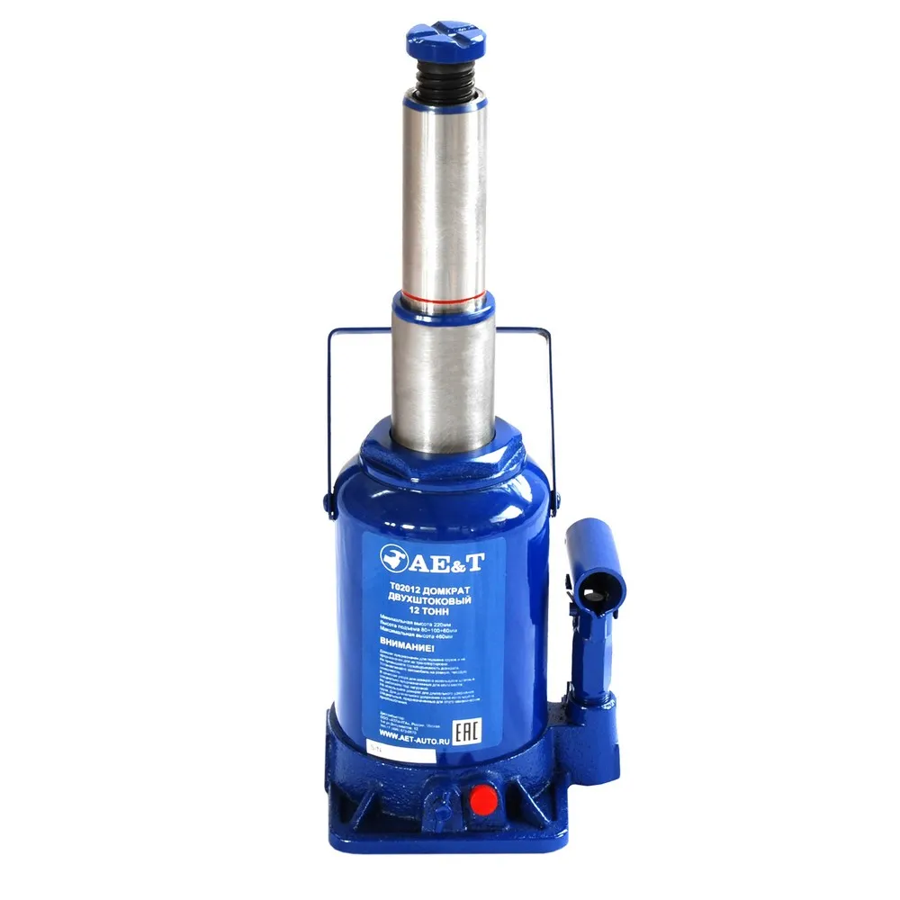 Домкрат бутылочный двухштоковый 12т AE&T T02012