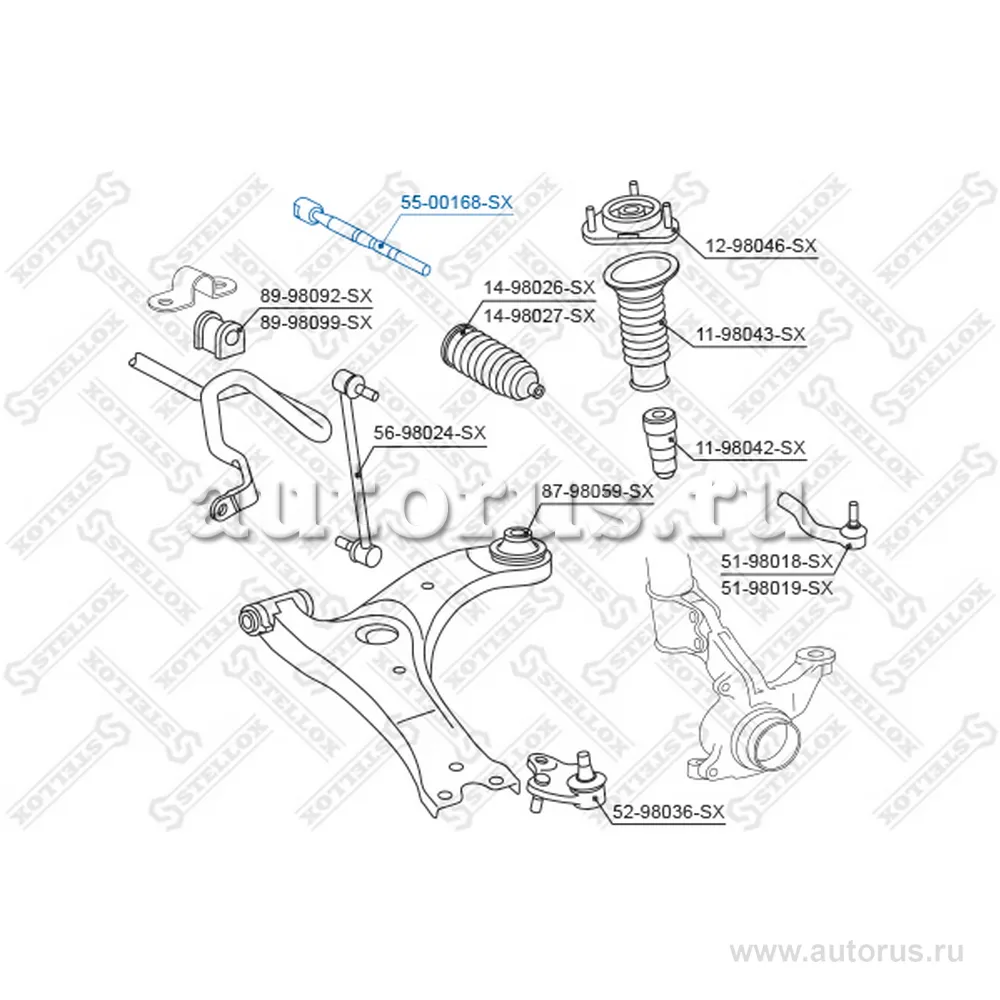 Тяга рулевая Toyota Avensis AZT250 03> STELLOX 55-00168-SX
