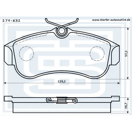 Колодки тормозные перед. NISSAN ALMERA II (N16) / PRIMERA (P10/P11) STARKE 179-831