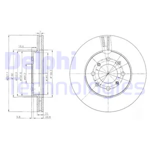 Диск тормозной передний HONDA JAZZ DELPHI BG4148