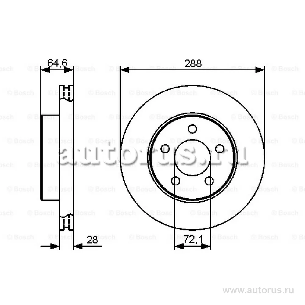 Диск тормозной передний BOSCH 0986479461