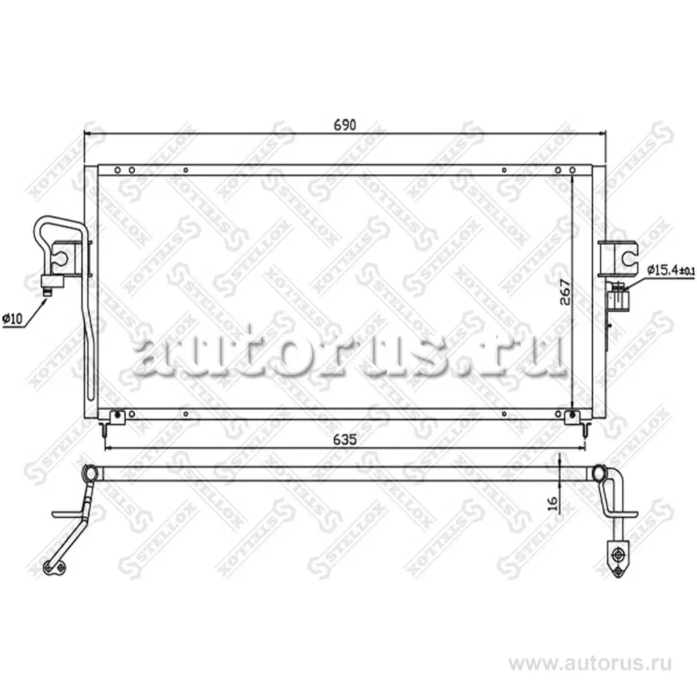 Радиатор кондиционера Nissan Almera all N15 96> STELLOX 10-45323-SX