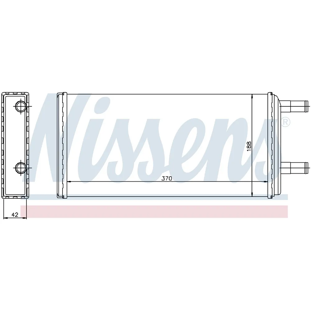 Радиатор отопителя Volvo F12 (370х189х42) NISSENS 73621
