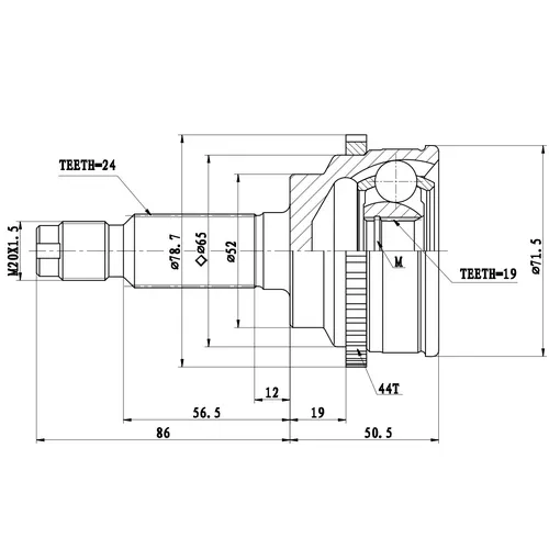 Шрус Наружный Mazda Demio DW3,DW5 (96--02) ZIKMAR Z87250R