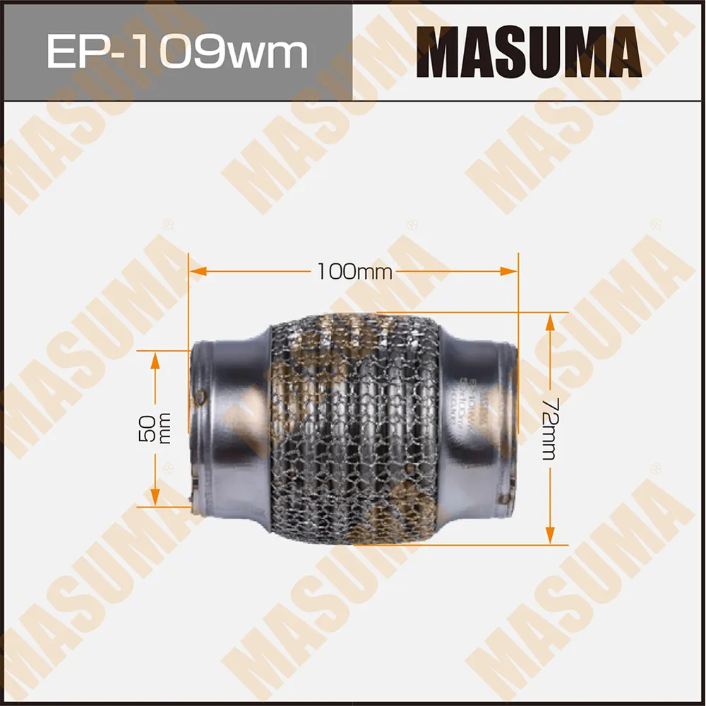 Гофра глушителя 3-х слойная 50х100 3-х слойная, wiremesh, interlock, 50х100 MASUMA EP-109wm