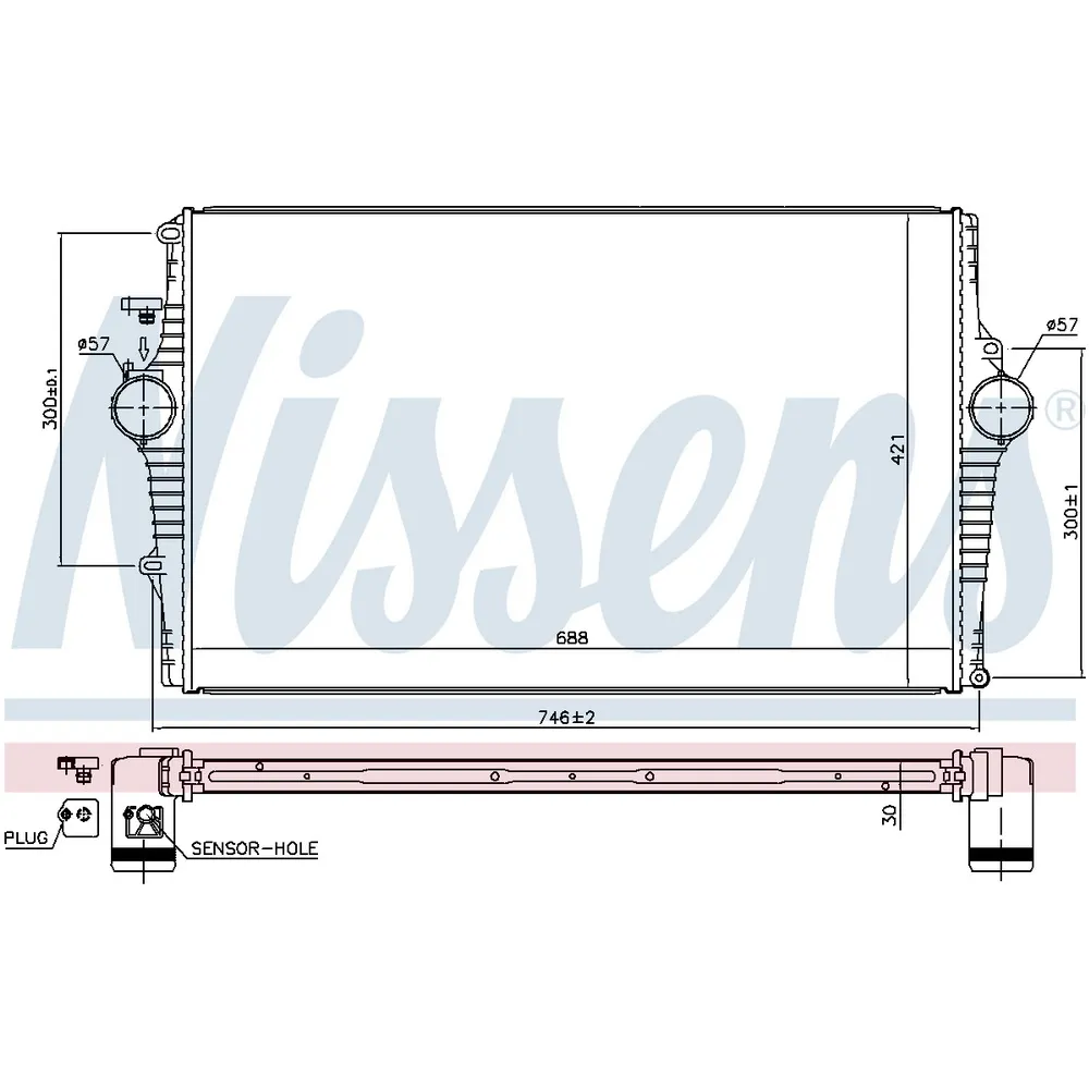 Интеркулер VOLVO S60, S80 2.4 D5 969001 NISSENS 969001