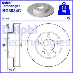 Диск тормозной DELPHI BG3034C