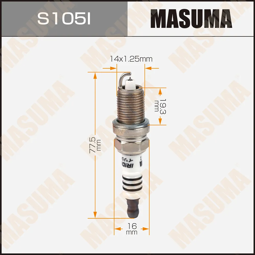Свеча зажигания IRIDIUM (ZFR6V-G) OPEL Astra J/Corsa D/Zafira C MASUMA S105I
