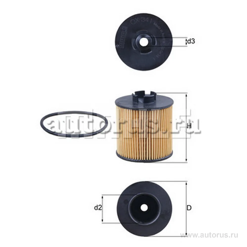 Фильтр масляный KNECHT/MAHLE OX341D
