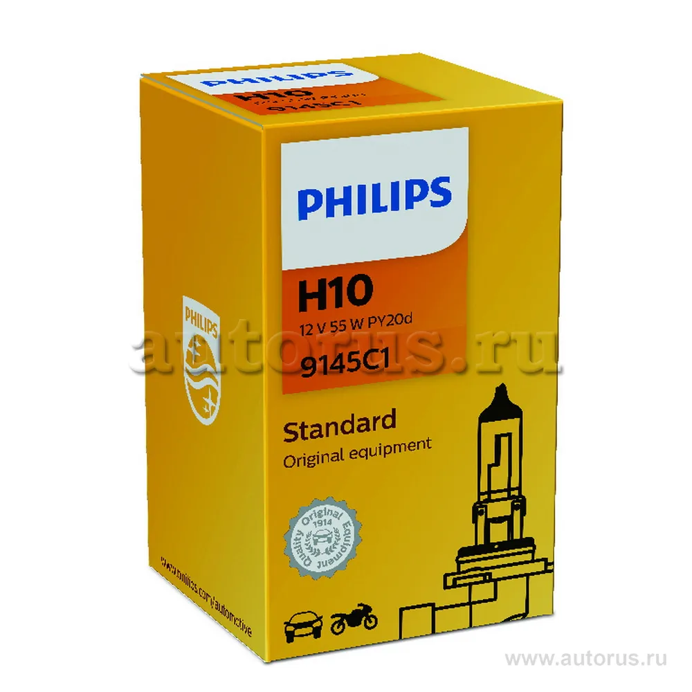 Лампа 12V H10 42W PHILIPS Standard 1 шт. картон 9145C1