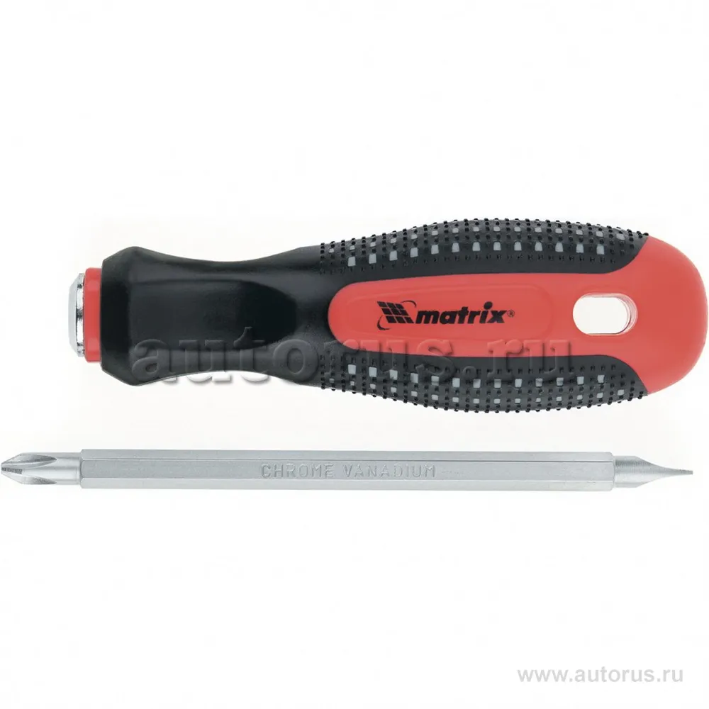 Отвертка комбинированная Fusion SL6, 0 / Ph2 мм, CrV, 3-х компонентная рукоятка anti slip MATRIX 11451