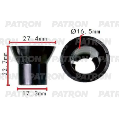 Клипса пластмассовая GM применяемость: втулка демпфера рамы кузова PATRON P371585