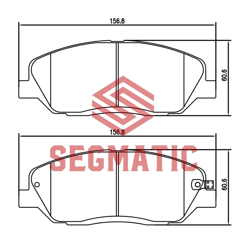 Колодка торм диск пер Ssangyong Actyon 2.0 2012-; Kia Sorento 2.4 2009-; Hyundai Santa Fe 2.7 2006- SEGMATIC SGBP2585