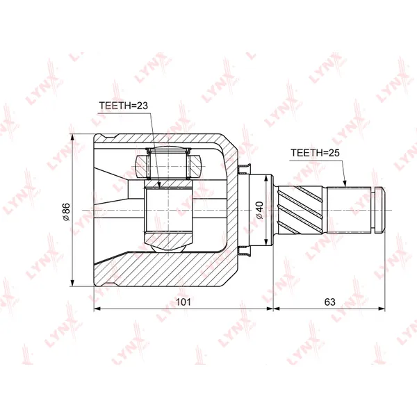 ШРУС внутренний (компл.) NISSAN Almera (N16) 00-06 LYNXauto CI-3748