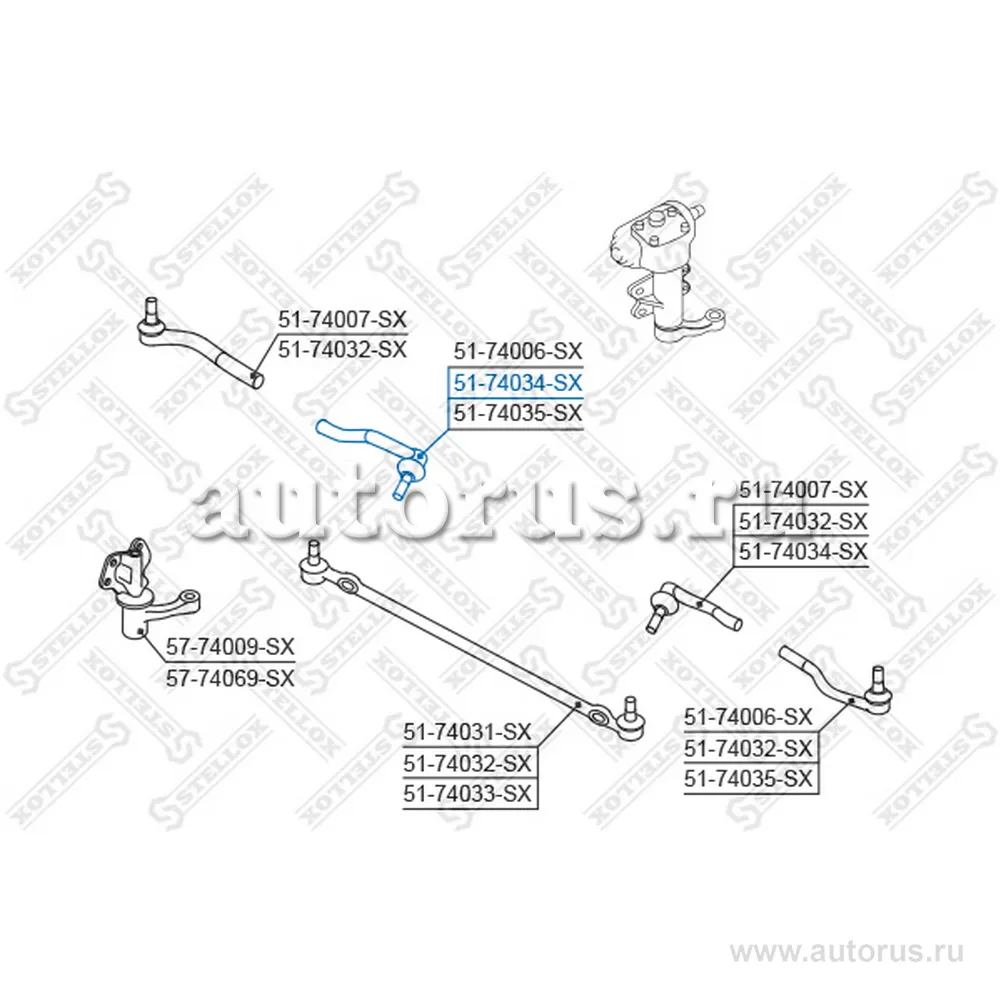 Наконечник рулевой внутренний Nissan Ki STELLOX 5174034_SX